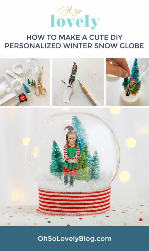 How to make a cute DIY personalized winter snow globe – perfect for a winter holiday decor, keepsake, or gift!