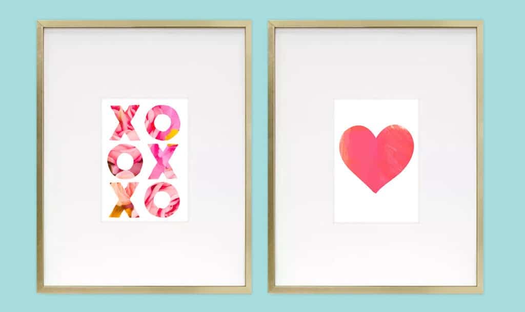 Free Valentine printables – 14 designs to choose from in letter and 5x7 sizes – perfect for wall art or card making!