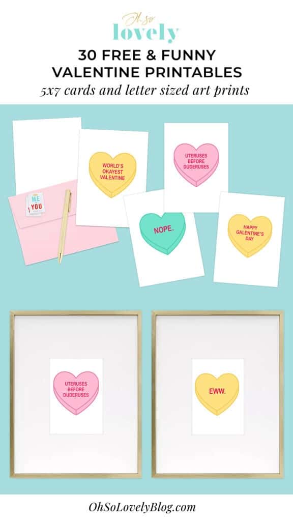 Funny Valentine Freebies – 30 FREE art and card printables, perfect for your loved ones with a sense of humor this Valentine's Day! xoxo