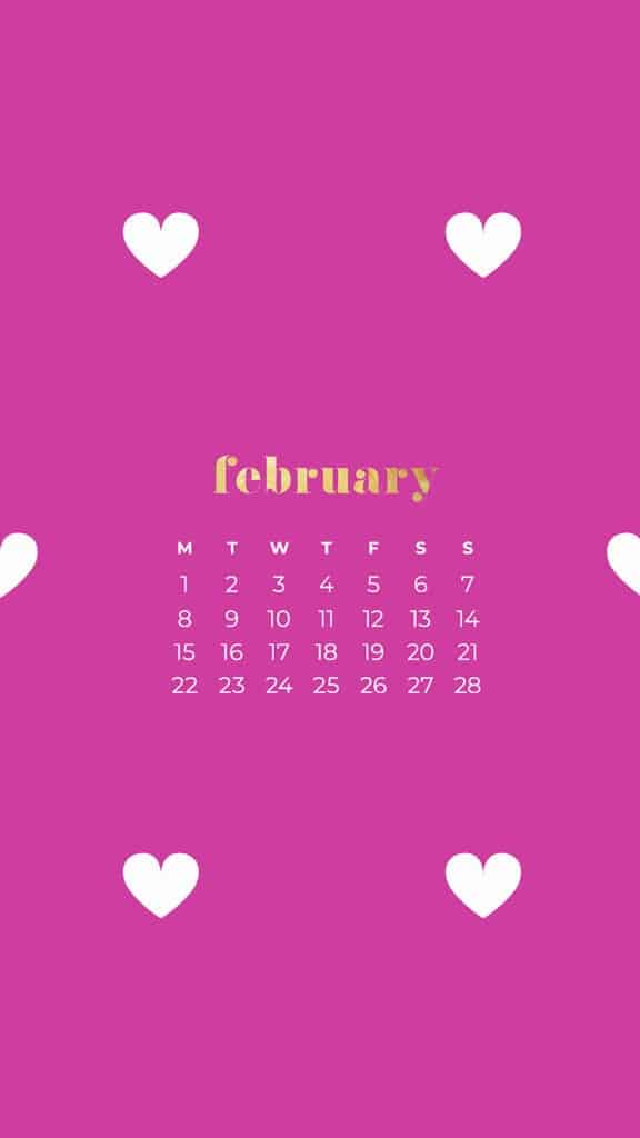 Free February 2021 calendar wallpapers