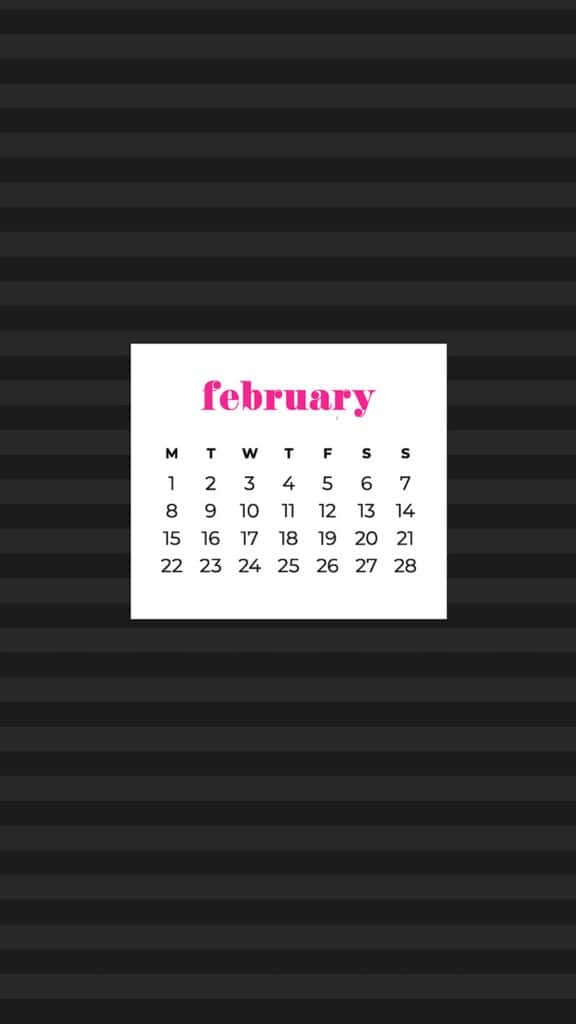 Free February 2021 calendar wallpapers