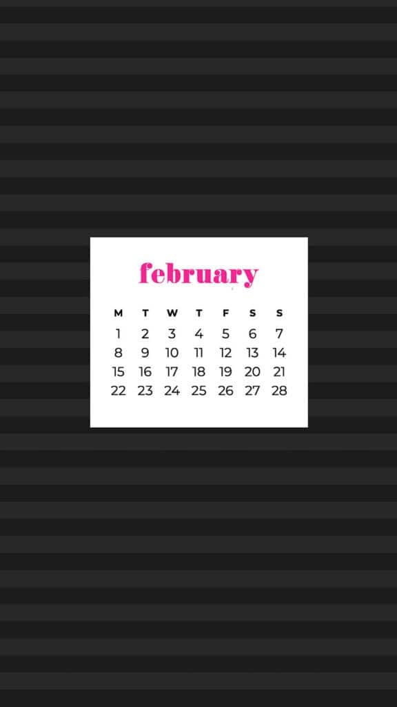 Free February 2021 calendar wallpapers