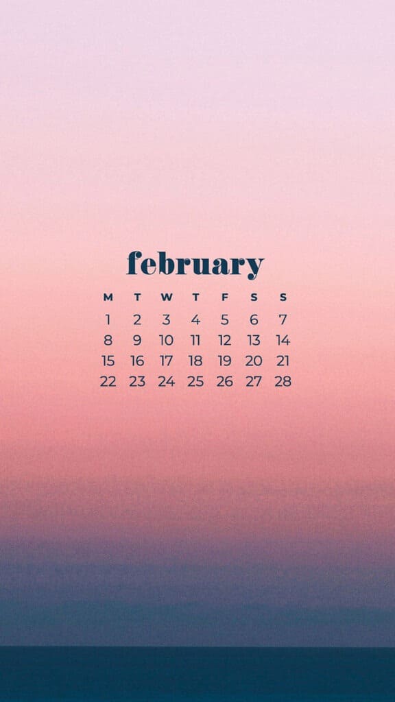 Free February 2021 calendar wallpapers