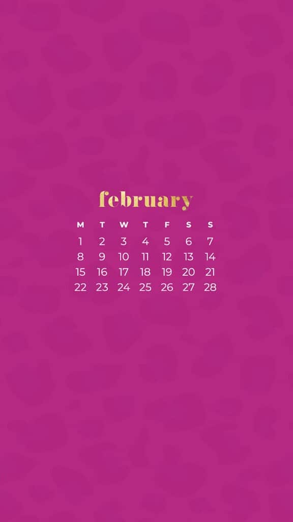 Free February 2021 calendar wallpapers