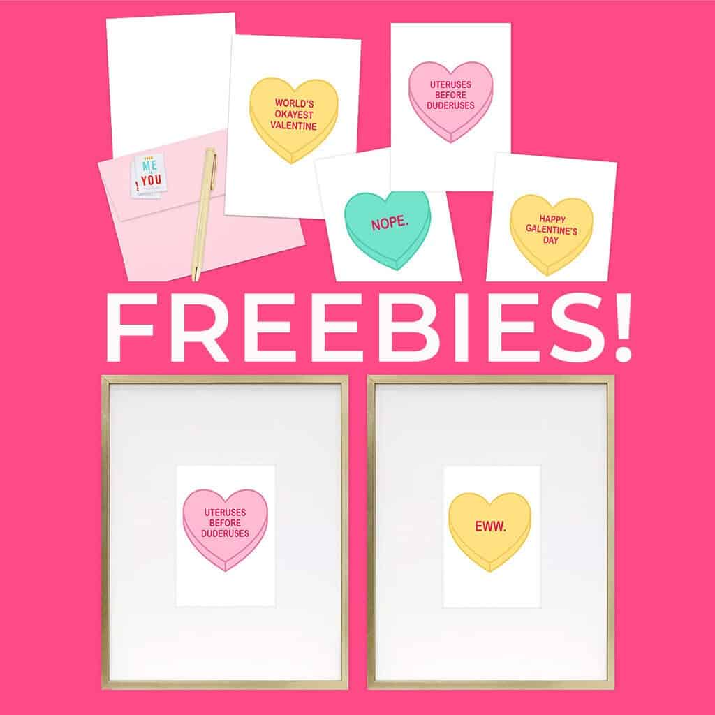 Funny Valentine Freebies – 30 FREE art and card printables, perfect for your loved ones with a sense of humor this Valentine's Day! xoxo