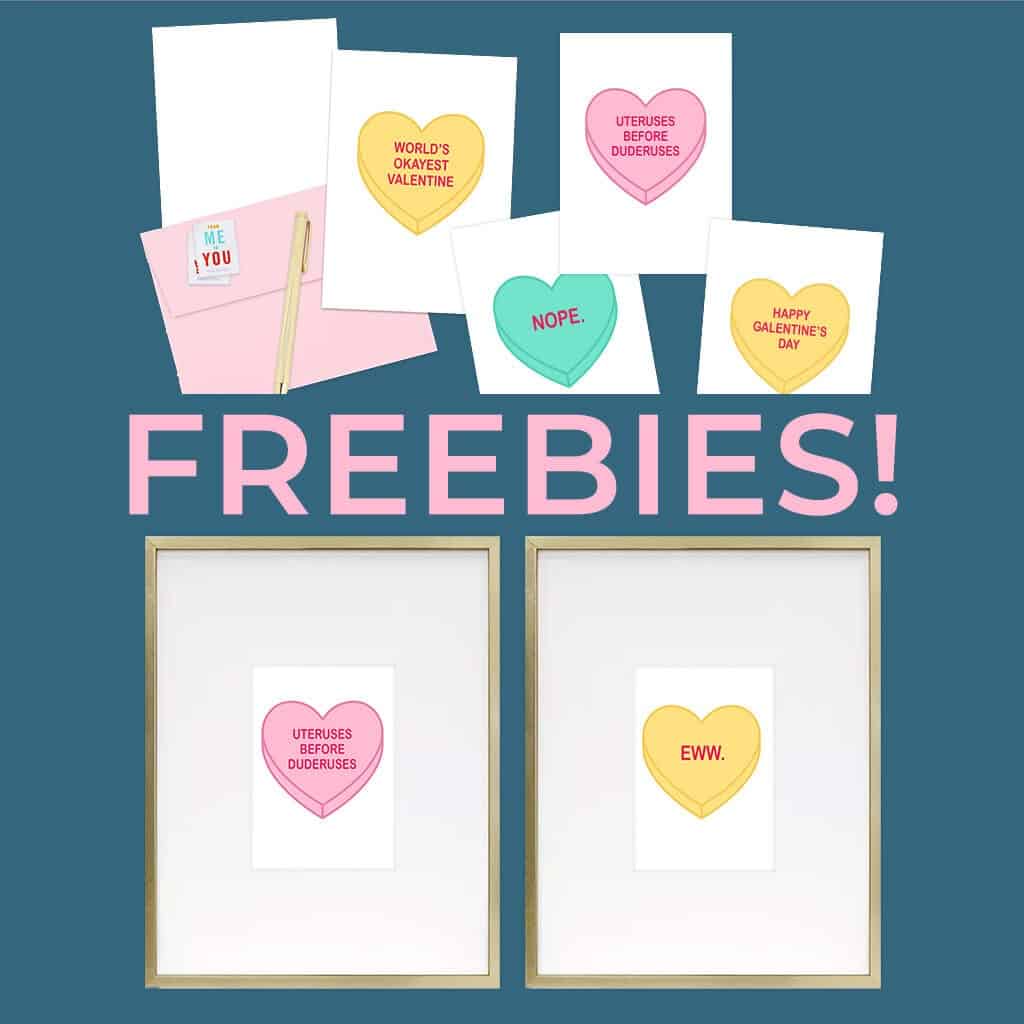 Funny Valentine Freebies – 30 FREE art and card printables, perfect for your loved ones with a sense of humor this Valentine's Day! xoxo