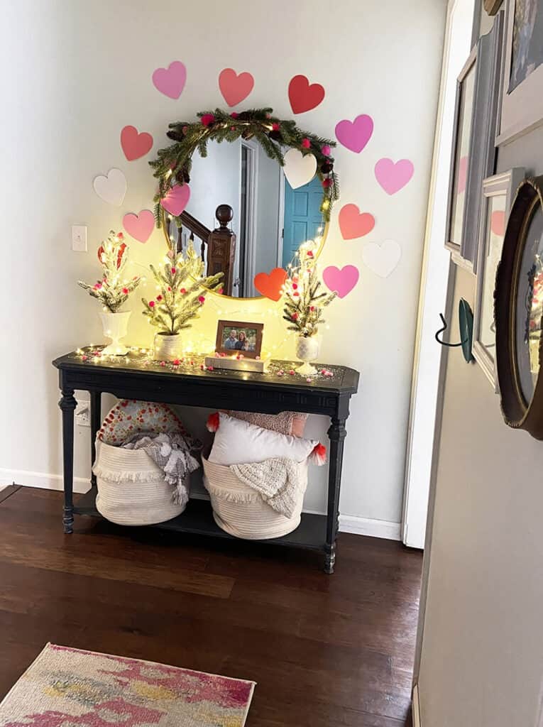 Valentine's Day entryway decorations – an easy and affordable idea!