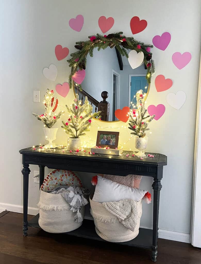 Valentine's Day entryway decorations – an easy and affordable idea!