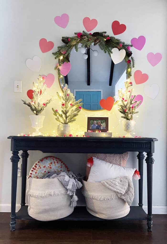 Valentine's Day entryway decorations – an easy and affordable idea!