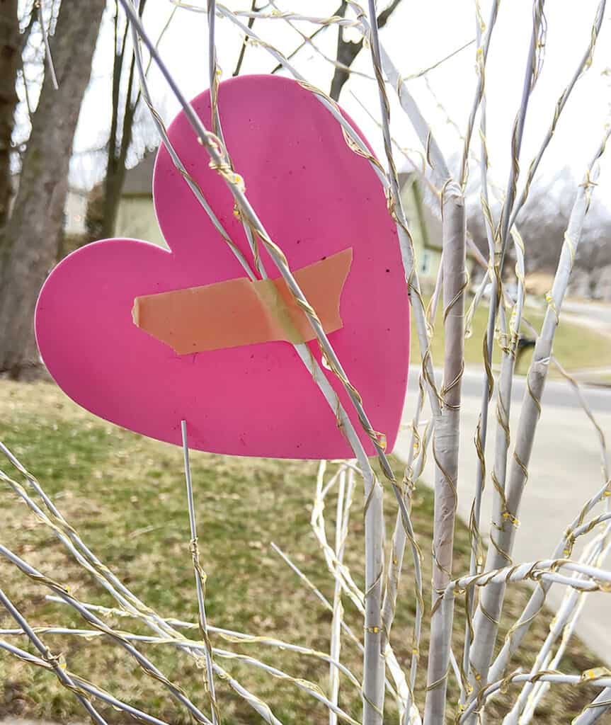 Valentine's Day outdoor decor – 3 easy and affordable ideas for your front porch window boxes, trees, and more. So festive!