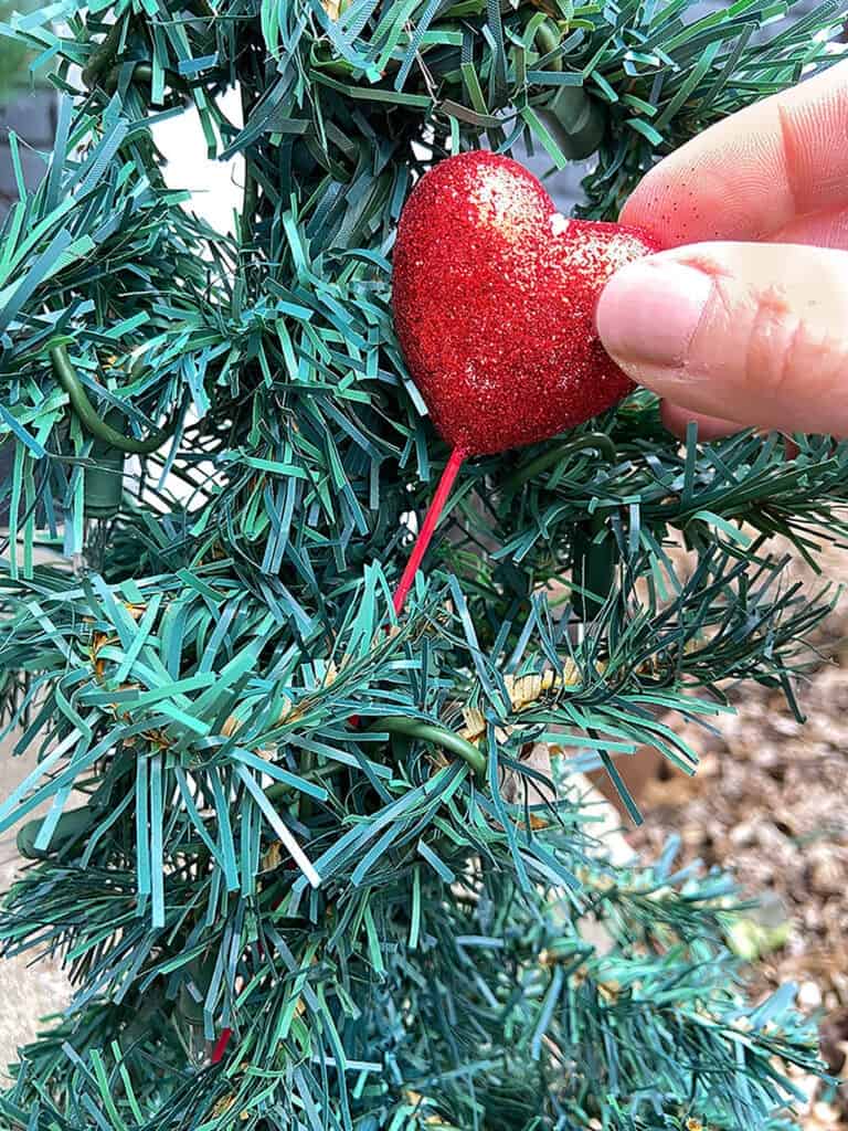 Valentine's Day outdoor decor – 3 easy and affordable ideas for your front porch window boxes, trees, and more. So festive!