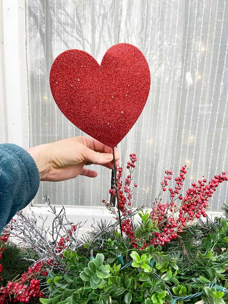 Valentine's Day outdoor decor – 3 easy and affordable ideas for your front porch window boxes, trees, and more. So festive!