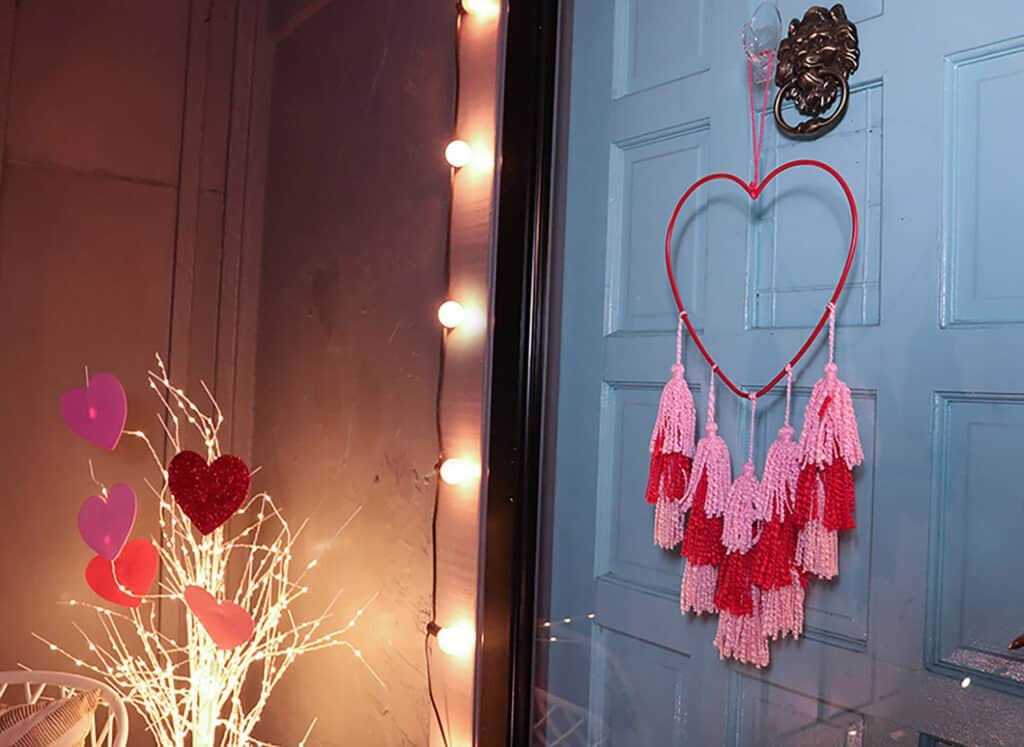 Valentine's Day outdoor decor – 3 easy and affordable ideas for your front porch window boxes, trees, and more. So festive!