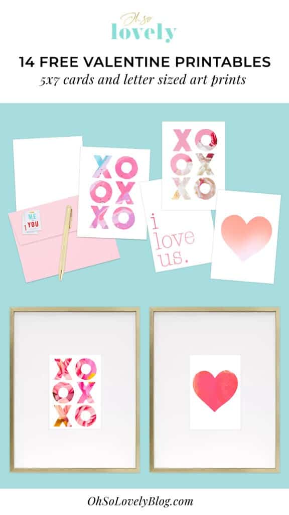 14 FREE VALENTINE printables – cards and art prints, Oh So Lovely Blog