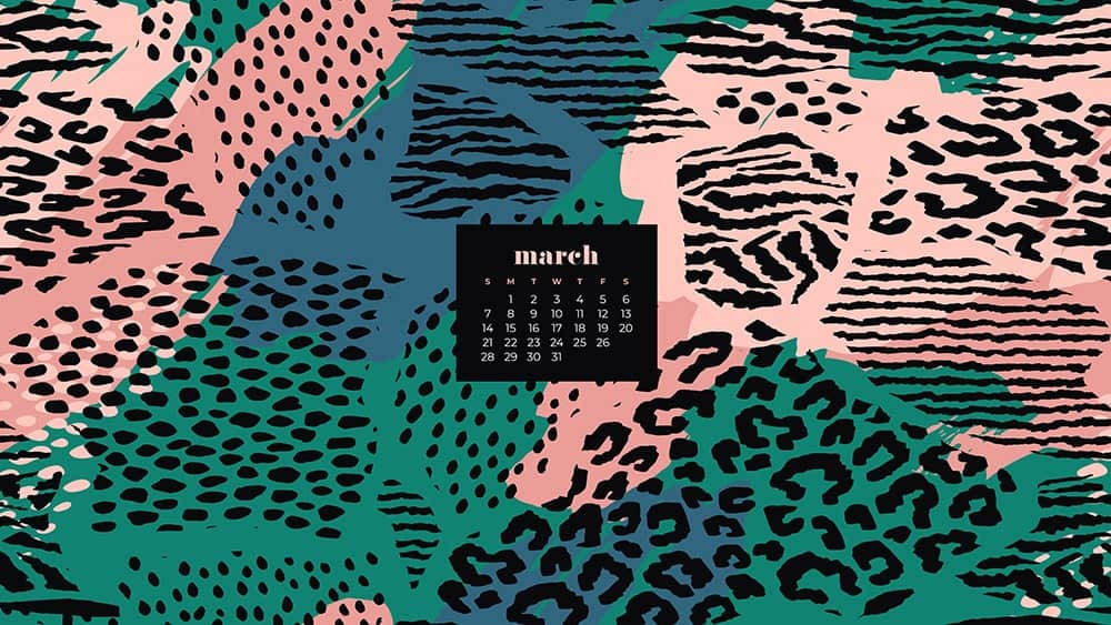 Free abstract animal print March wallpaper for desktop