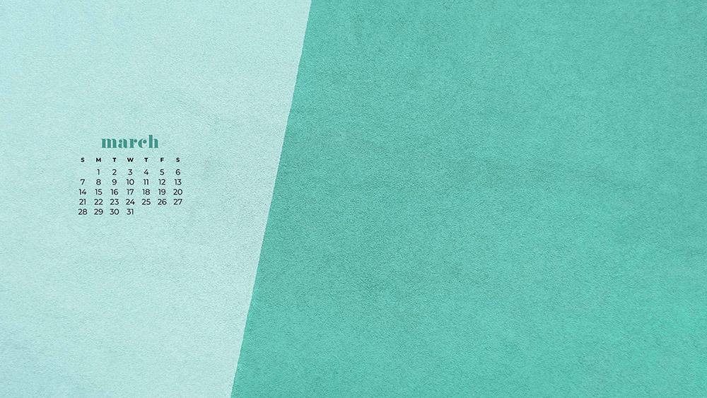 free turquoise textured wallpaper for March