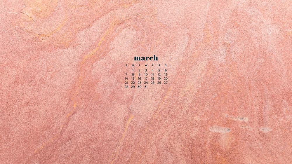 free pink and coral textured wallpaper for March