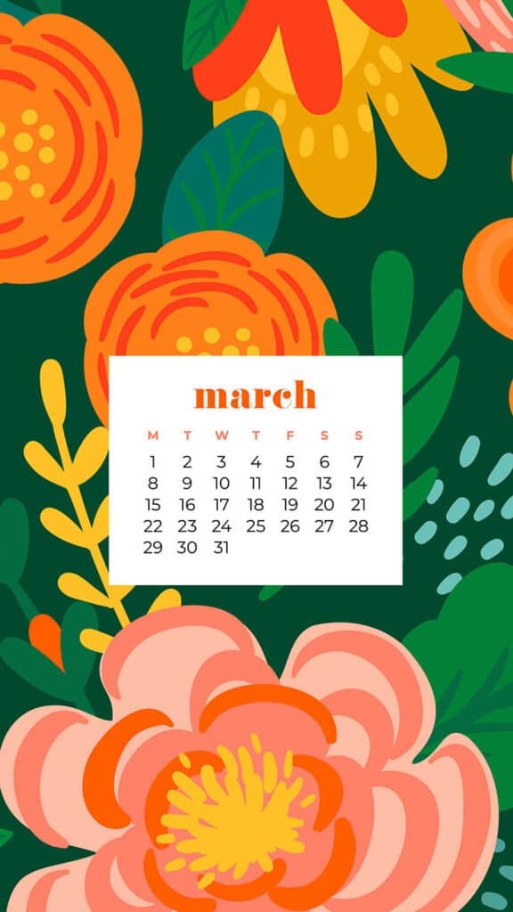 FREE MARCH 2021 CALENDAR WALLPAPERS – 30 CUTE DESIGN OPTIONS!, Oh So Lovely Blog