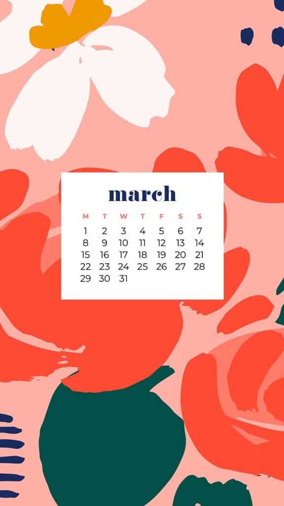 FREE MARCH 2021 CALENDAR WALLPAPERS – 30 CUTE DESIGN OPTIONS!, Oh So Lovely Blog