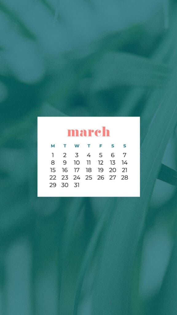 FREE MARCH 2021 CALENDAR WALLPAPERS – 30 CUTE DESIGN OPTIONS!, Oh So Lovely Blog