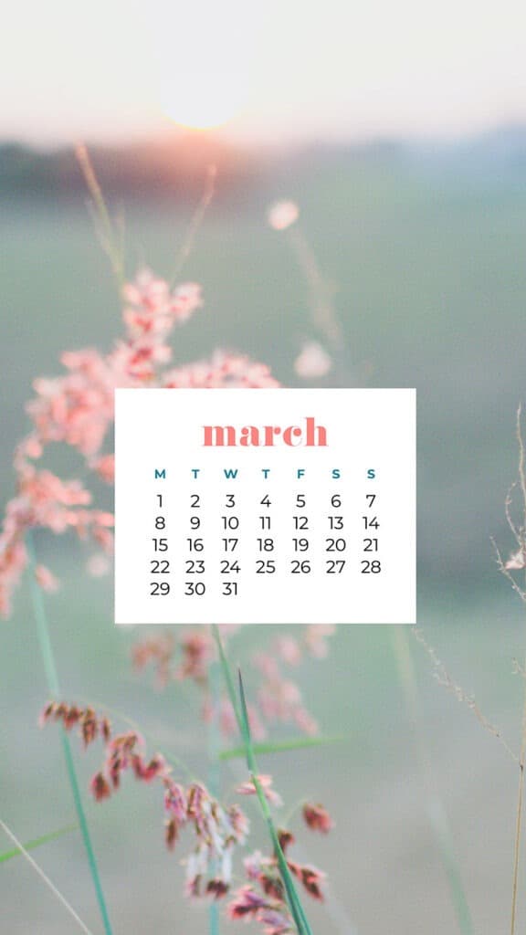 FREE MARCH 2021 CALENDAR WALLPAPERS – 30 CUTE DESIGN OPTIONS!, Oh So Lovely Blog