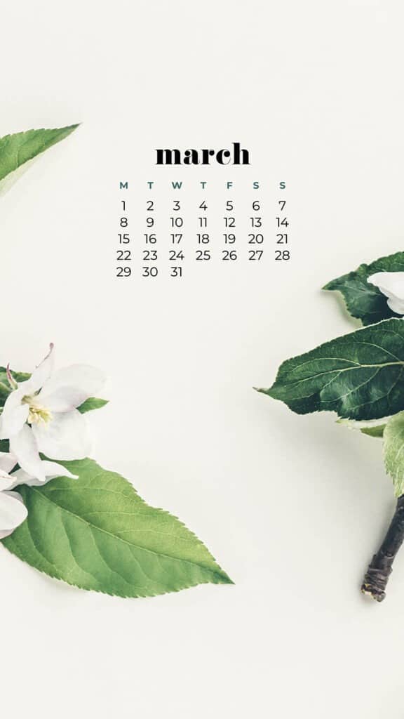 FREE MARCH 2021 CALENDAR WALLPAPERS – 30 CUTE DESIGN OPTIONS!, Oh So Lovely Blog