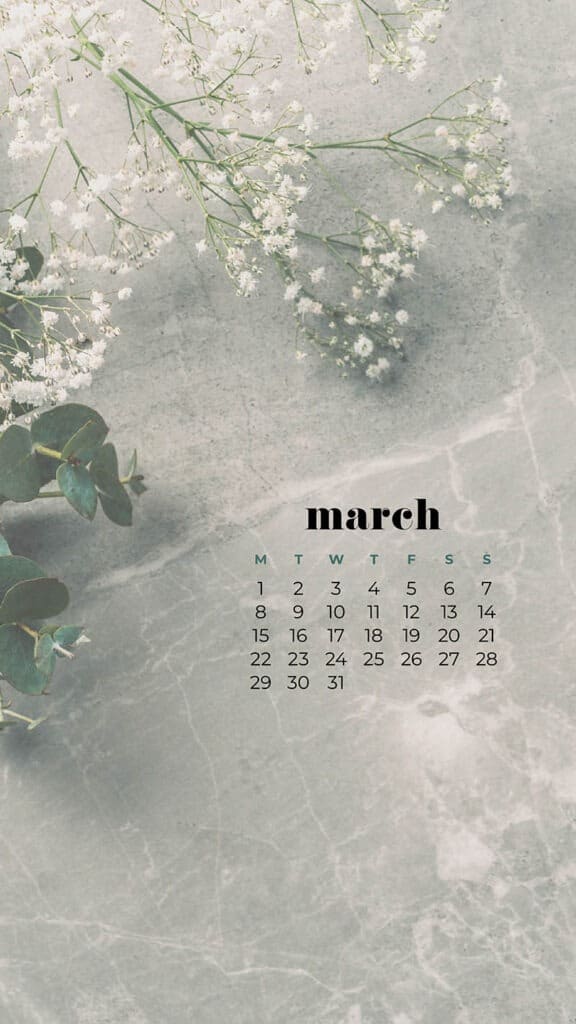 FREE MARCH 2021 CALENDAR WALLPAPERS – 30 CUTE DESIGN OPTIONS!, Oh So Lovely Blog