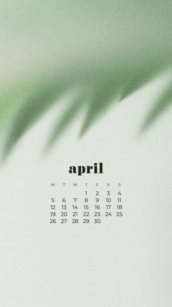 free plant phone wallpaper with April 2021 calendar