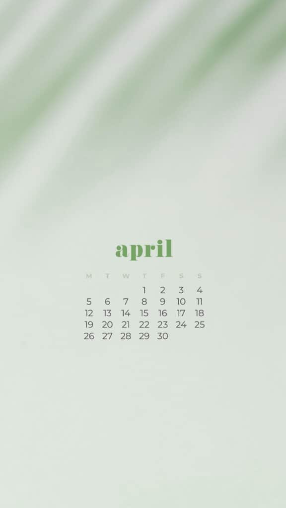 free plant phone wallpaper with April 2021 calendar