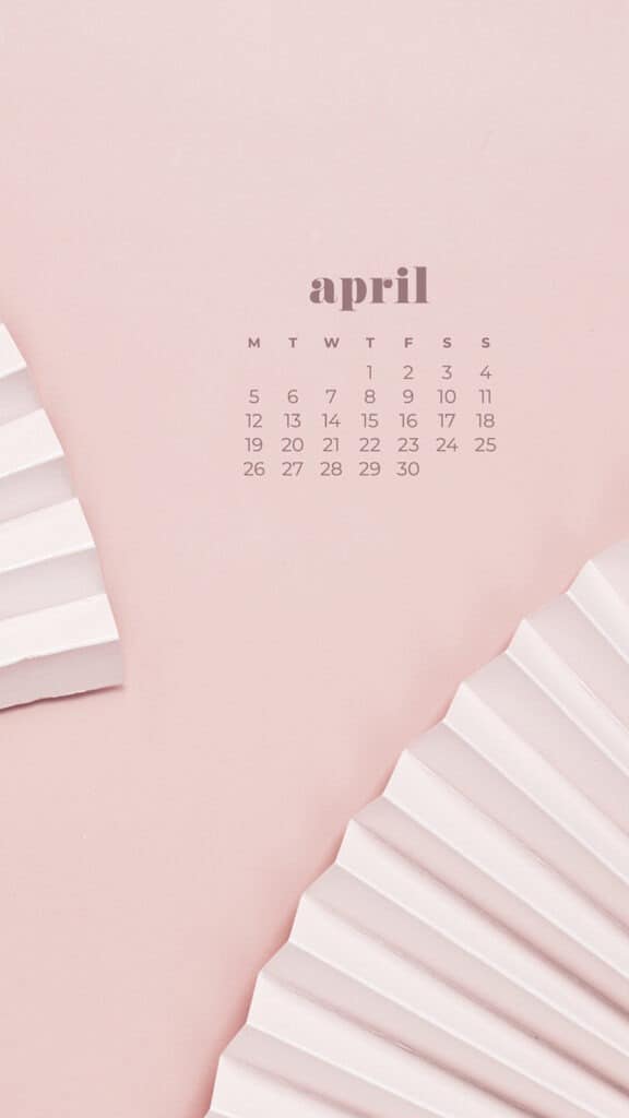 free neutral fans phone wallpaper with April 2021 calendar