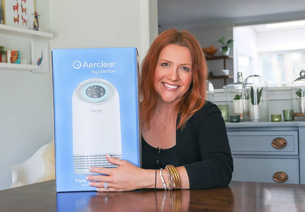 Audrey with air purifier by Clarifion