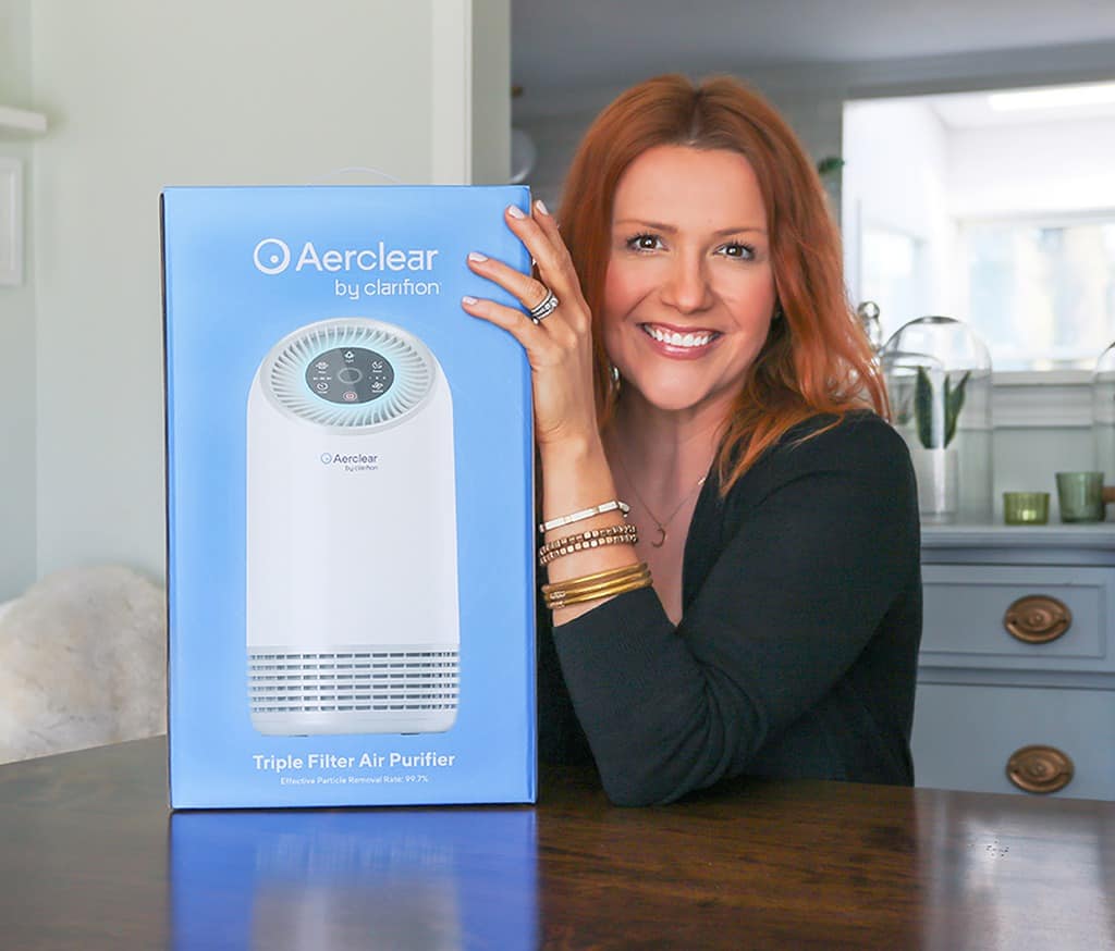 Audrey with air purifier by Clarifion