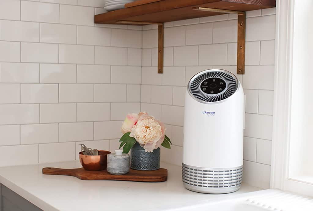 air purifier by Clarifion on kitchen counter