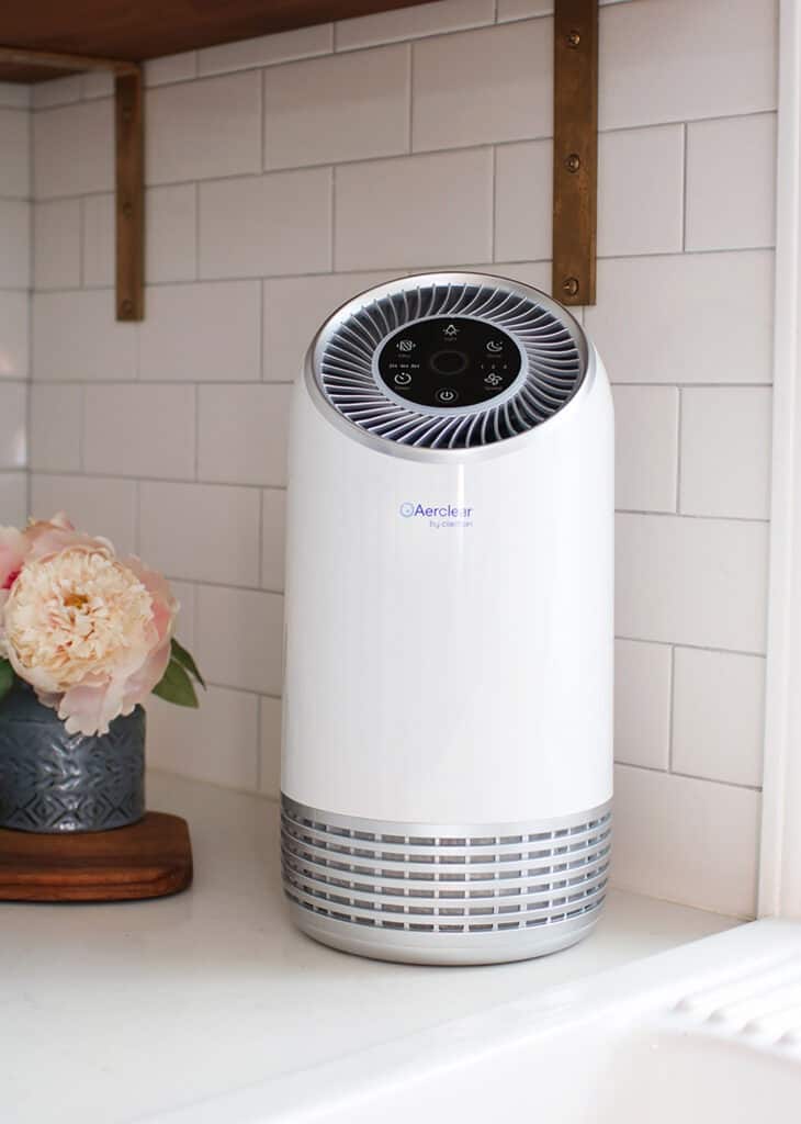 close up of air filter by Clarifion on kitchen counter