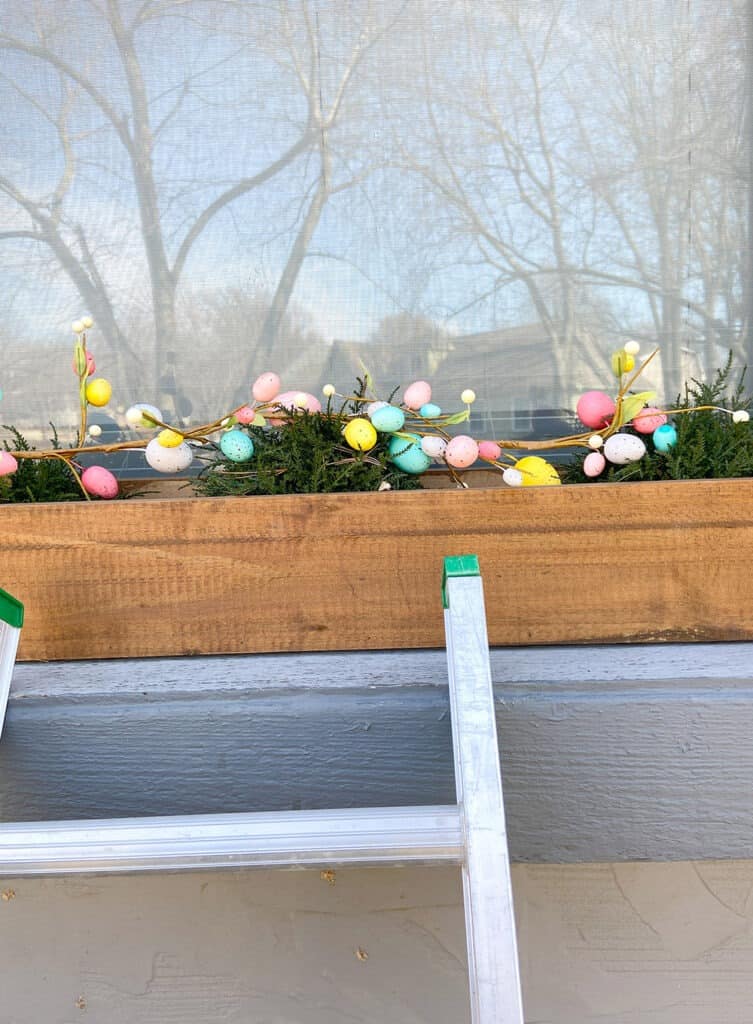 window box with Easter decor