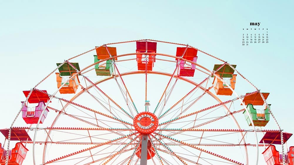 Colorful ferris wheel image as a may wallpaper