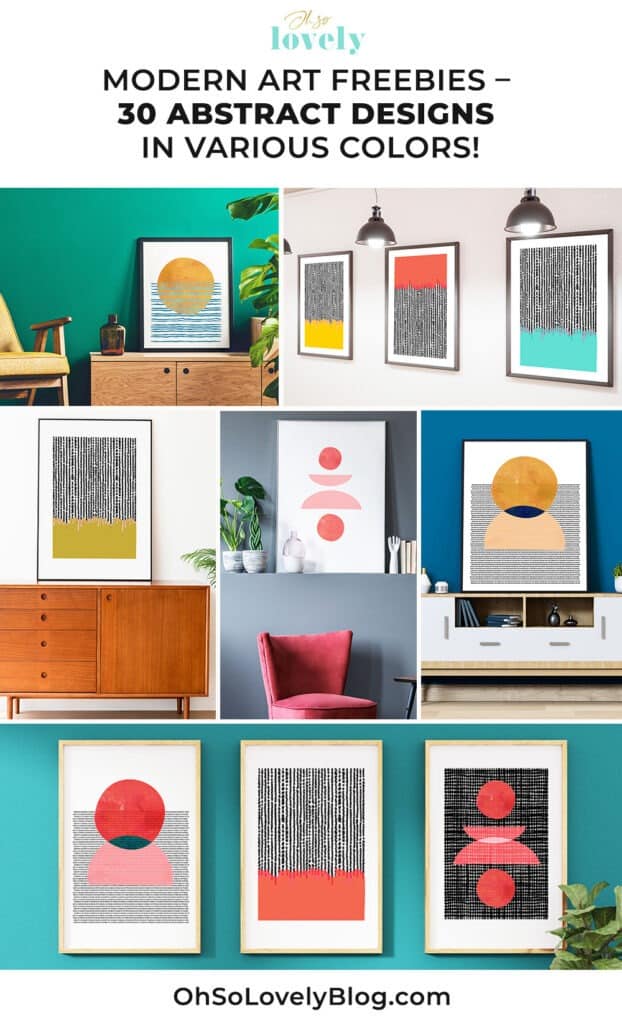 Modern abstract free printables – 30 colorful designs to choose from!