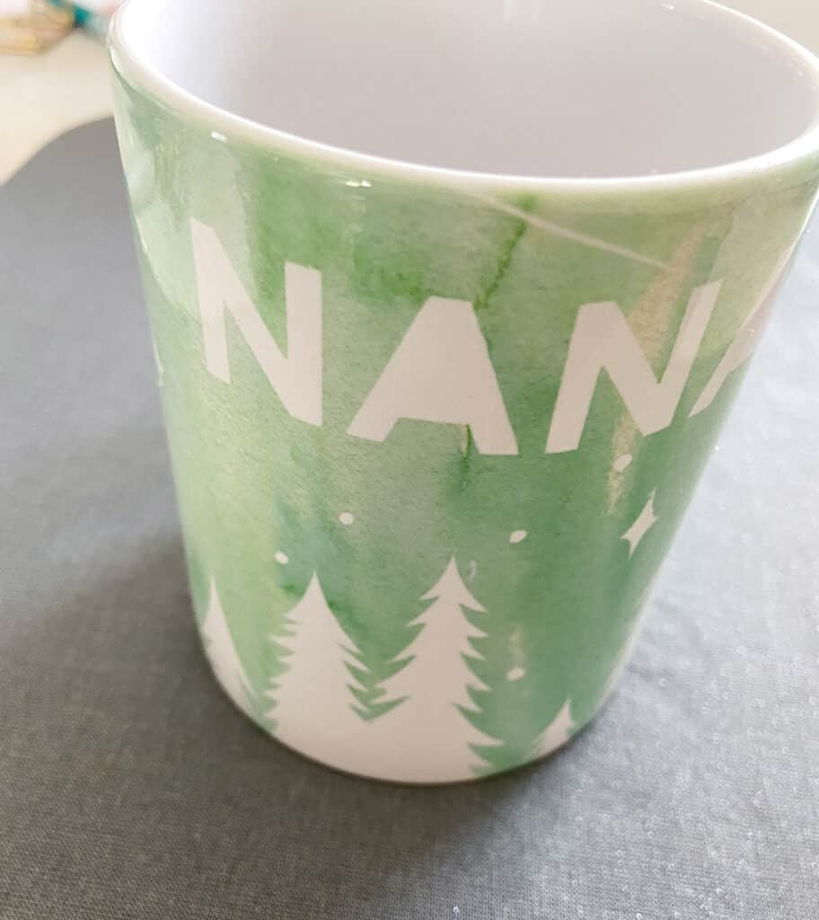 Finished NANA mug out of Mug Press gift for a Mother's Day gift basket