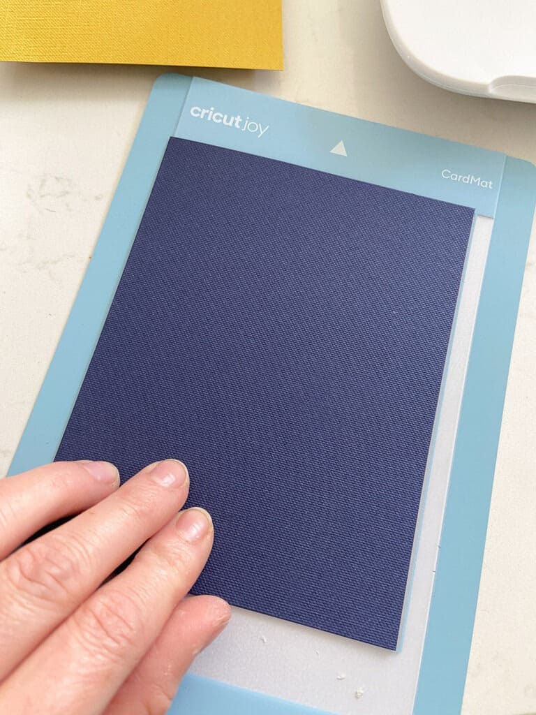 Cricut card making kit for Mother's Day - adding card to card mat