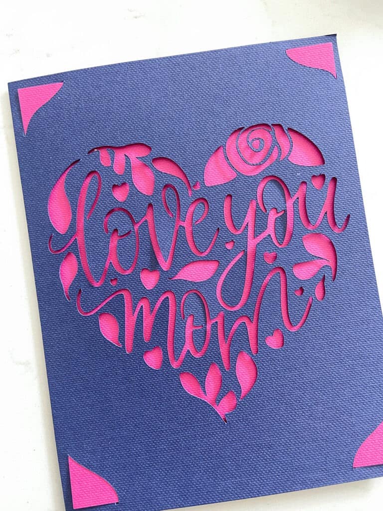 Cricut card for Mother's Day gift basket