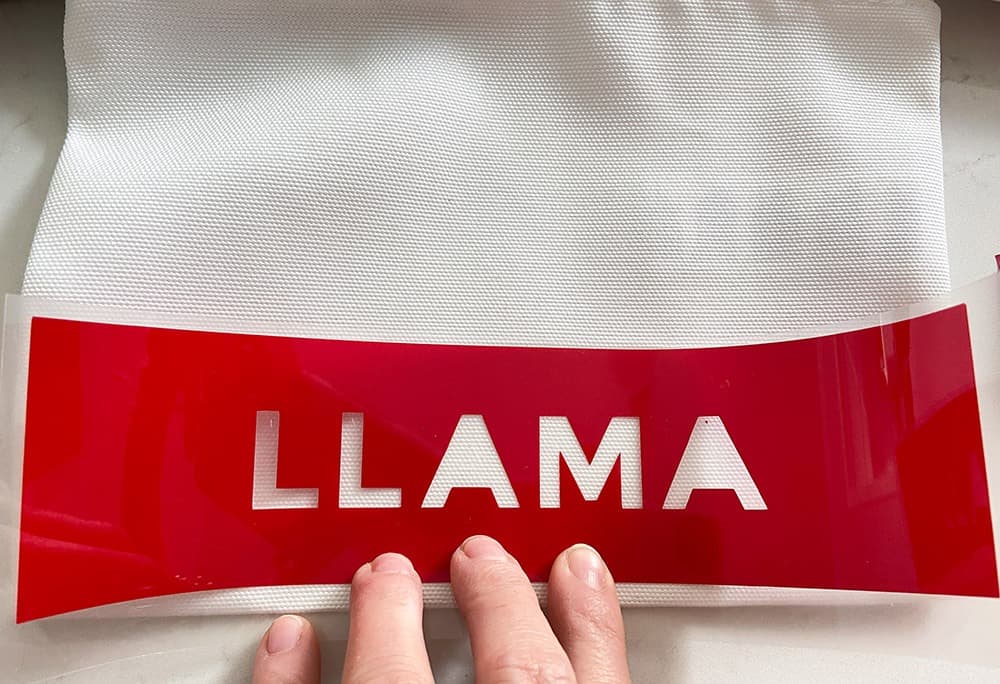  LLAMA iron on design in red for Mother's Day gift