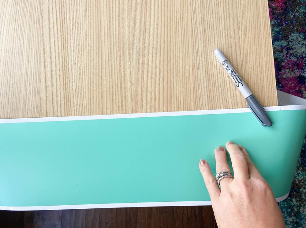 Marking turquoise mint vinyl with a marker