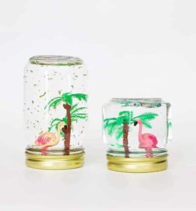 DIY flamingo snow globe by oh so lovely blog