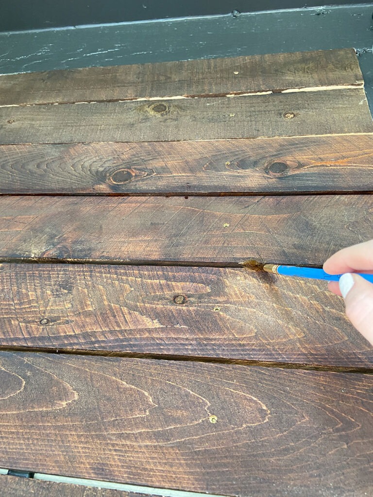 Staining sides of boards