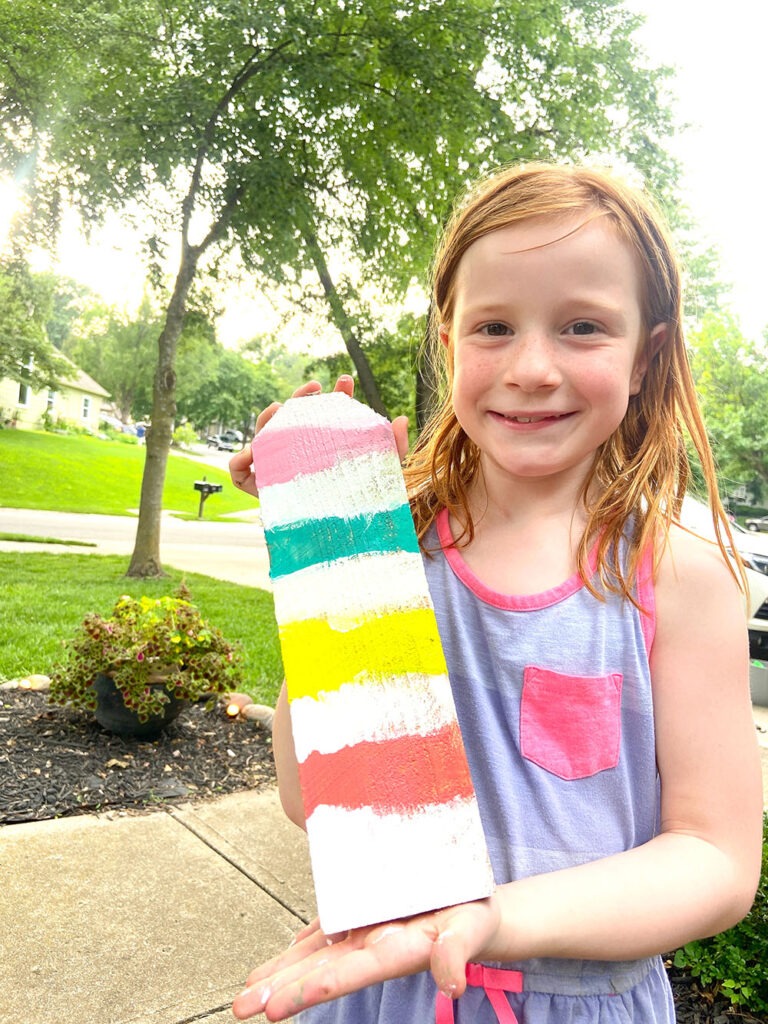 upcycling excess fence pickets into kid art crafts