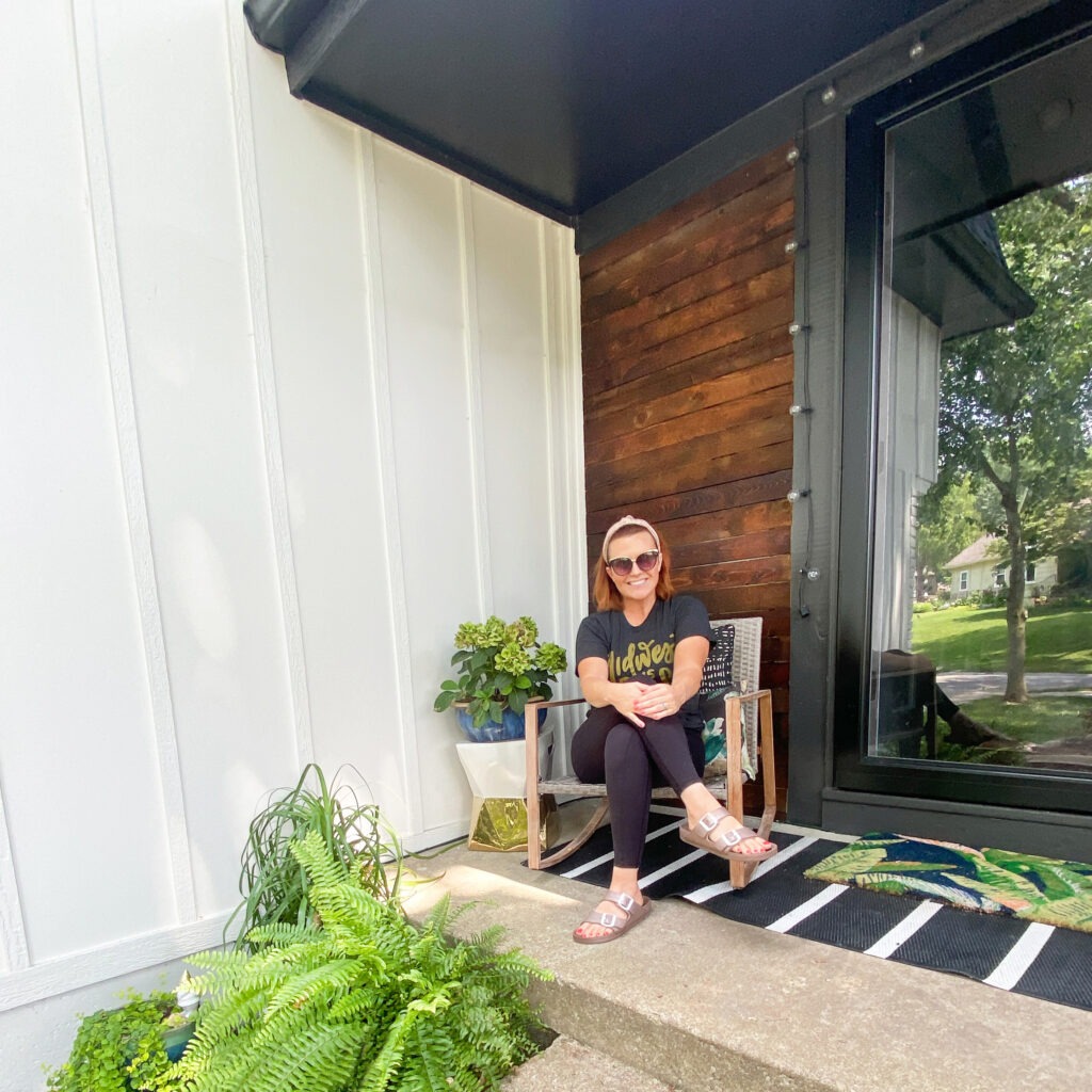 How a DIY wood cladding slat porch wall added some much needed warmth and curb appeal to our home!