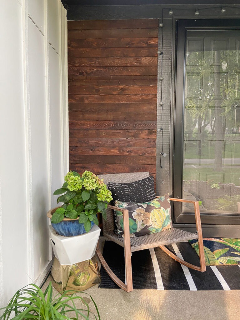 DIY wood cladding slat porch wall