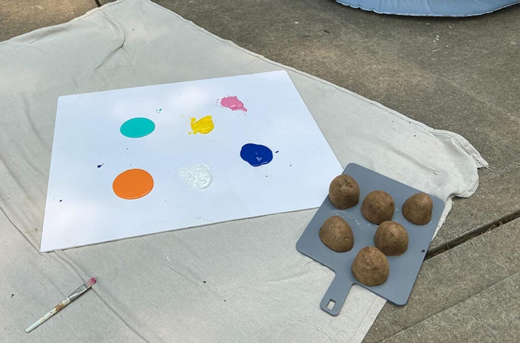 using potatoes as paint stamps