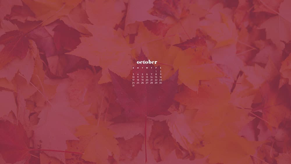 October 2021 - FREE wallpaper calendars in Sunday and Monday starts + no-calendar options. 35 designs for both desktop and smart phones!