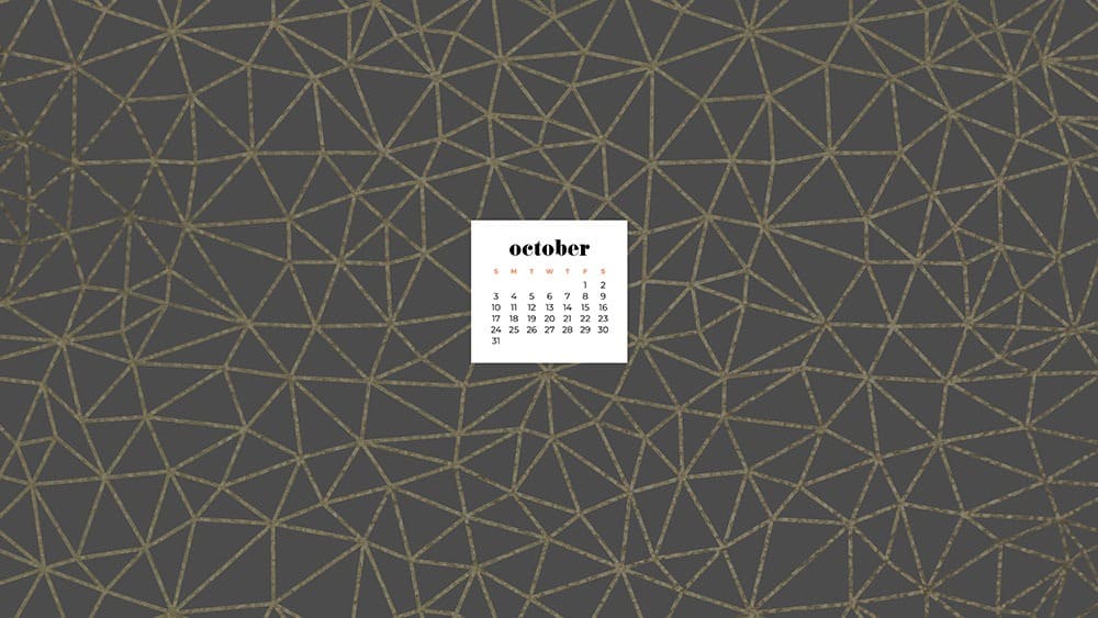 October 2021 - FREE wallpaper calendars in Sunday and Monday starts + no-calendar options. 35 designs for both desktop and smart phones!